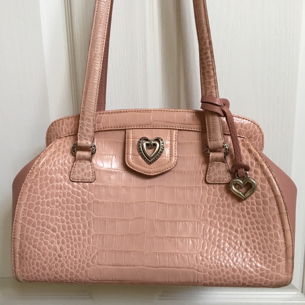Brighton Blush Pink embossed leather handbag
